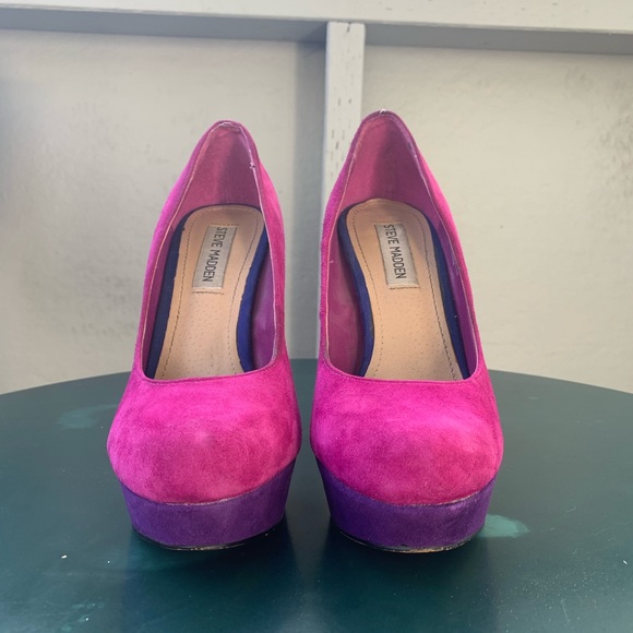 Steve Madden Suede Colorblock Heels - Picture 5 of 5